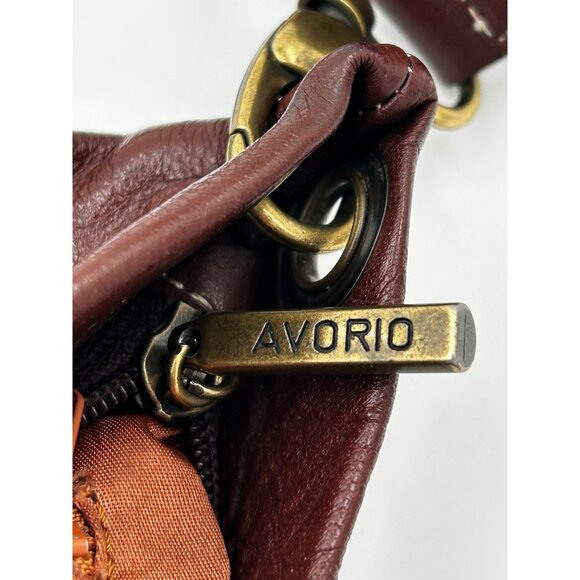 Avorio Crossbody Bag Womens Brown Leather Made in Italy Adj Strap 13"x10"x1" Y2K - Picture 5 of 9